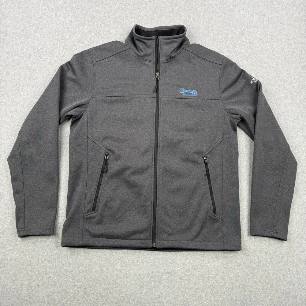 The North Face Jacket Mens‎ Medium Gray Windwall Apex Full Zip Softshell Outdoor